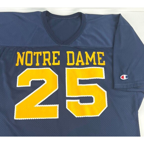 Vintage 90s Champion Mesh Football Jersey Notre Dame Fighting Irish Sz Large #25 - Picture 2 of 8